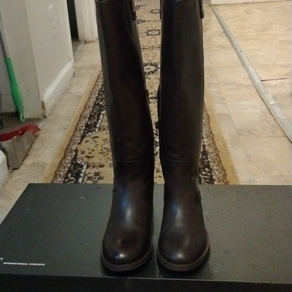 Women INC International Concept brown leather boots.